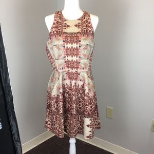 Skater Style Aztec Inspired Print Dress (L)